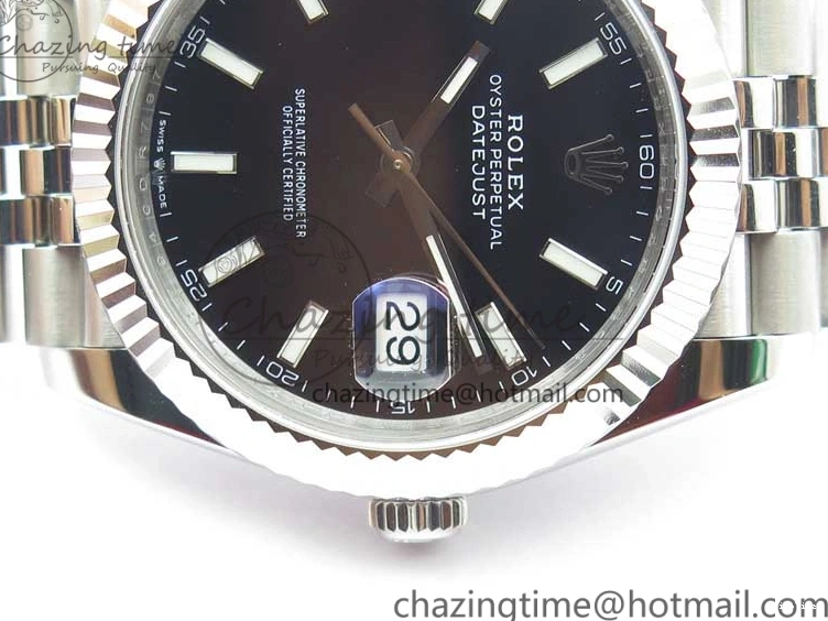 MiroTime 0414 DateJust 41MM 126334 904L SS VRF 1:1 Best Edition Black Dial Stick Markers on SS Jubilee Bracelet A Trendy 2901